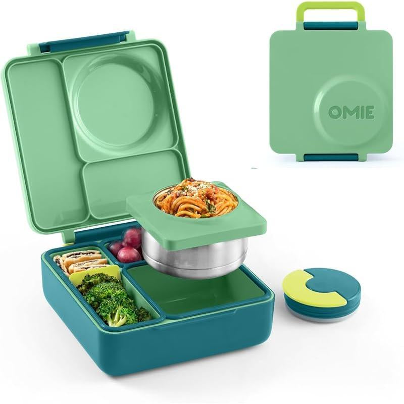 Stylish Insulated Lunch Box for Kids - Leak Proof Thermos Food Jar with 3 Compartments and Two Temperature Zones