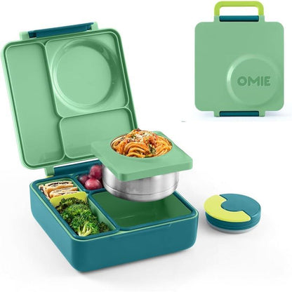 Stylish Insulated Lunch Box for Kids - Leak Proof Thermos Food Jar with 3 Compartments and Two Temperature Zones