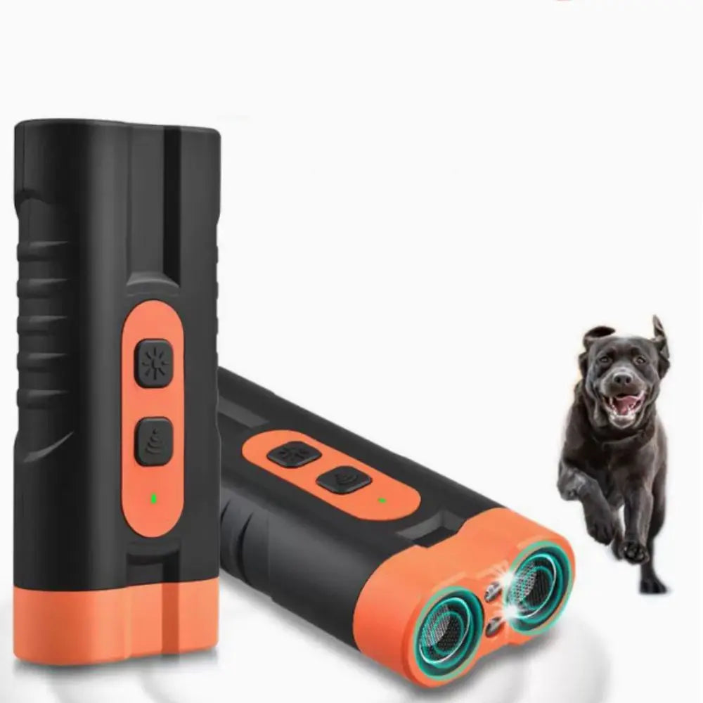 Rechargeable Ultrasonic Dog Repeller with LED Flashlight - Effective Anti-Barking Training Device for Your Pet