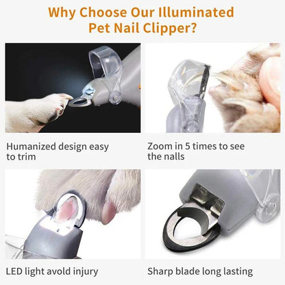 Illuminate Your Pet's Grooming Routine with the Professional LED Pet Nail Clipper Scissors for Cats and Dogs