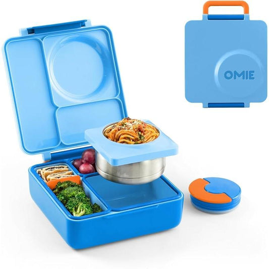Stylish Insulated Lunch Box for Kids - Leak Proof Thermos Food Jar with 3 Compartments and Two Temperature Zones
