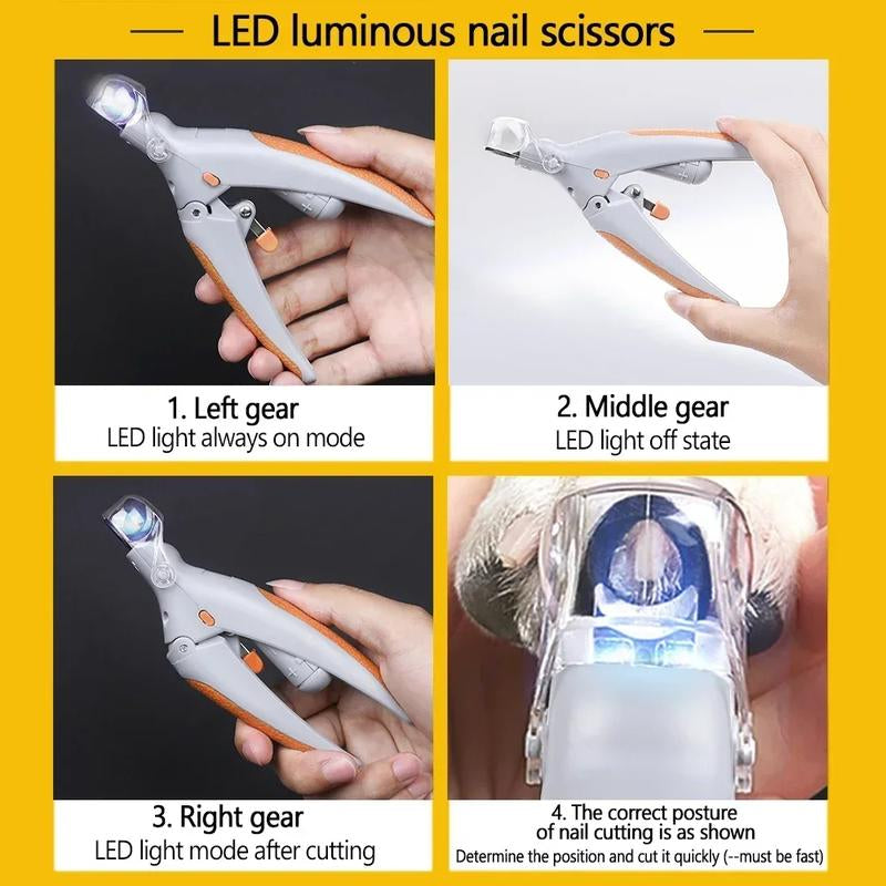 Illuminate Your Pet's Grooming Routine with the Professional LED Pet Nail Clipper Scissors for Cats and Dogs