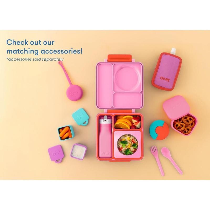 Stylish Insulated Lunch Box for Kids - Leak Proof Thermos Food Jar with 3 Compartments and Two Temperature Zones
