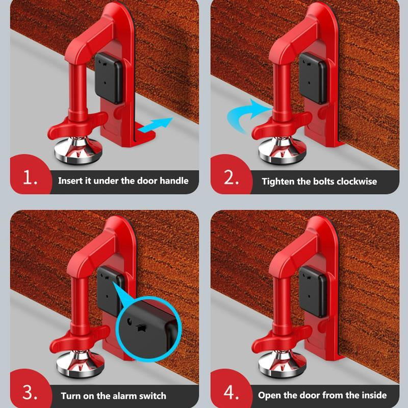 Ultimate Portable Alarm Door Stopper with 80Db Siren – Your Essential Personal Protection for Home, Travel, and Beyond